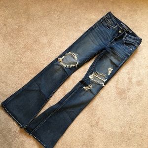 American Eagle distressed flare jeans
